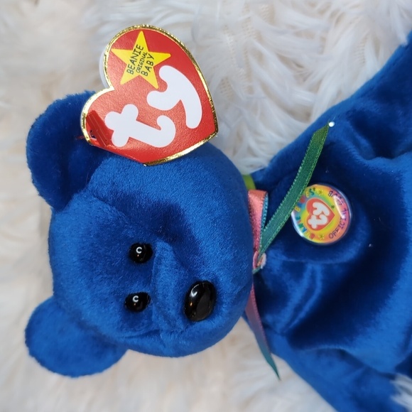 TY Beanie Baby CLUBBY the Royal Blue Teddy Bear - Picture 2 of 10